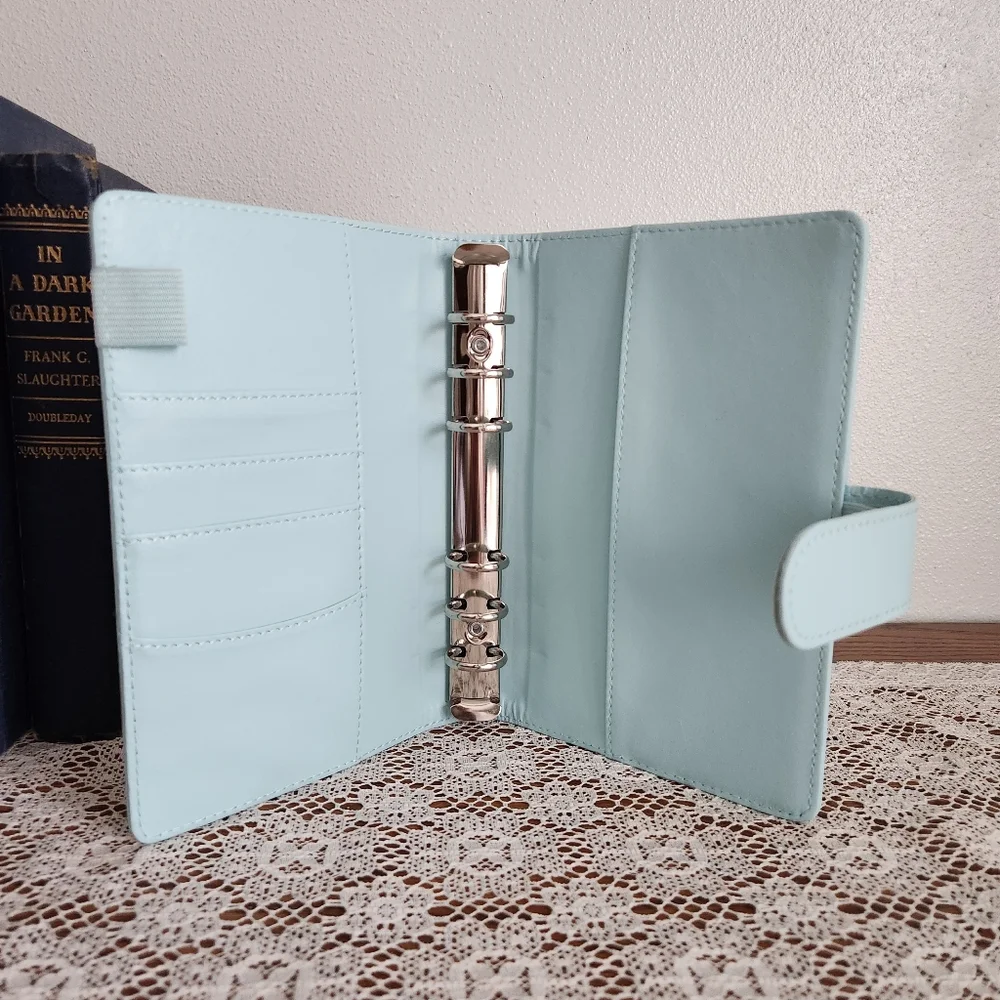 Light Blue Personal Size Ring Bound Planner